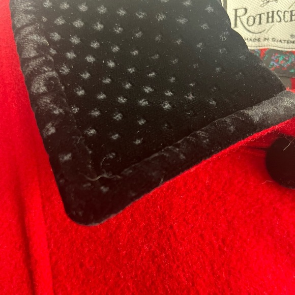 Rothschild Girls Wool Blend red Pea Coat with black details size 10 - Picture 4 of 8